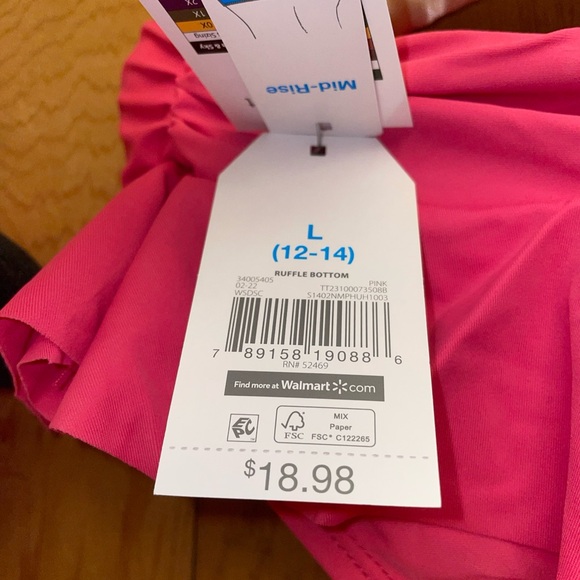 TIME and TRU Women's Button Front-Molded Cup SWIM SUIT -Size L (12-14) -Pink-NWT - Picture 14 of 15